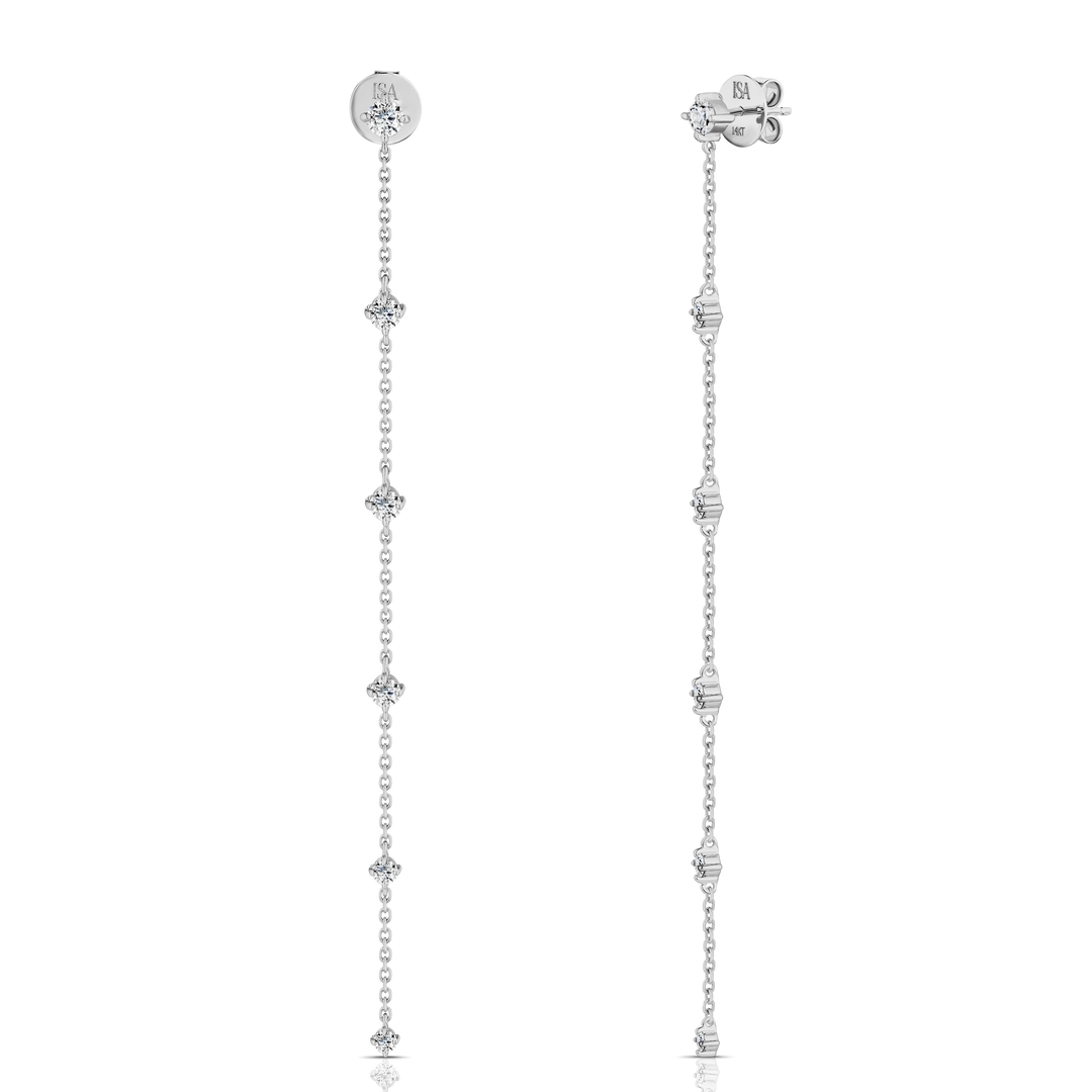 Long Diamond Drop Studs