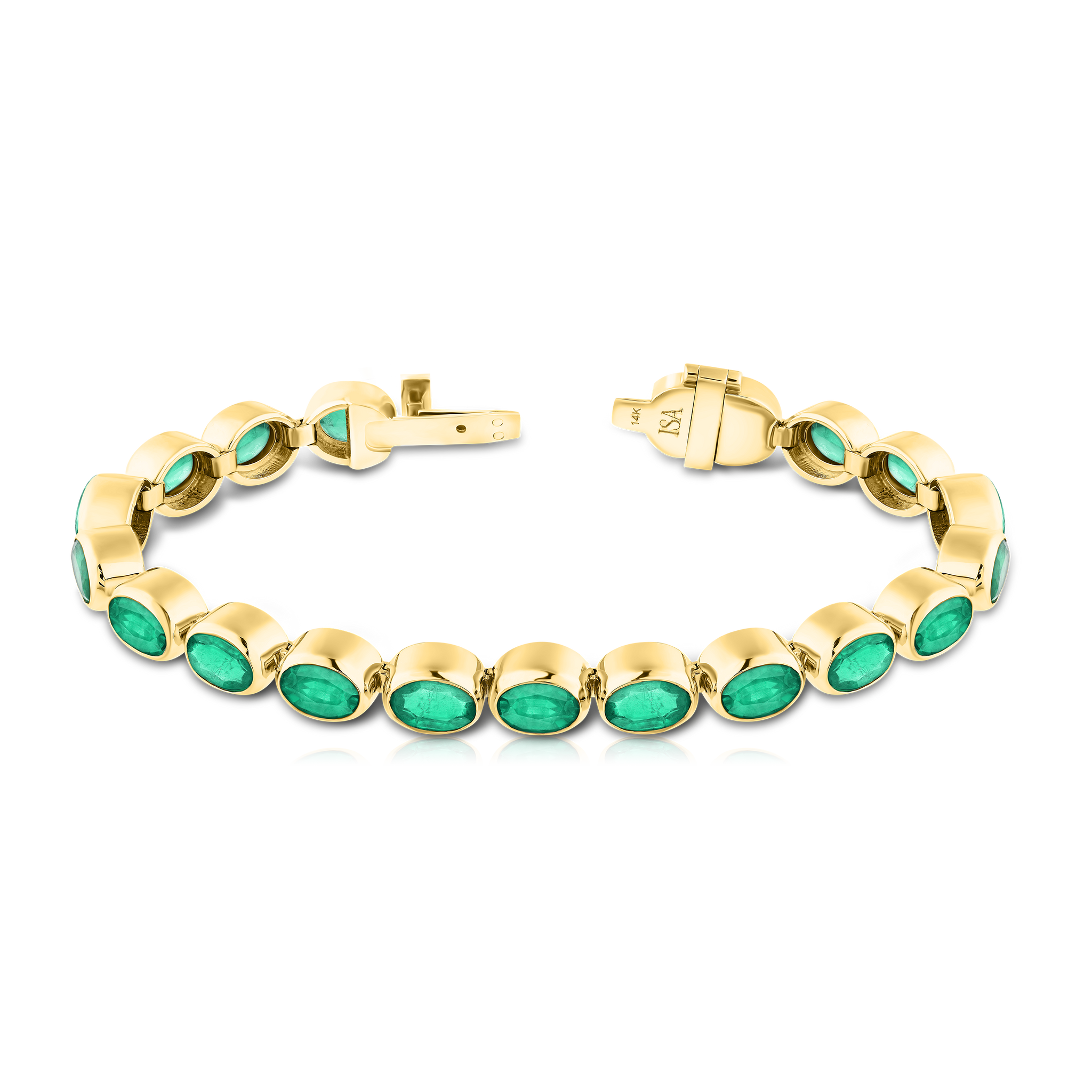 Oval Emerald Bezel Bracelet