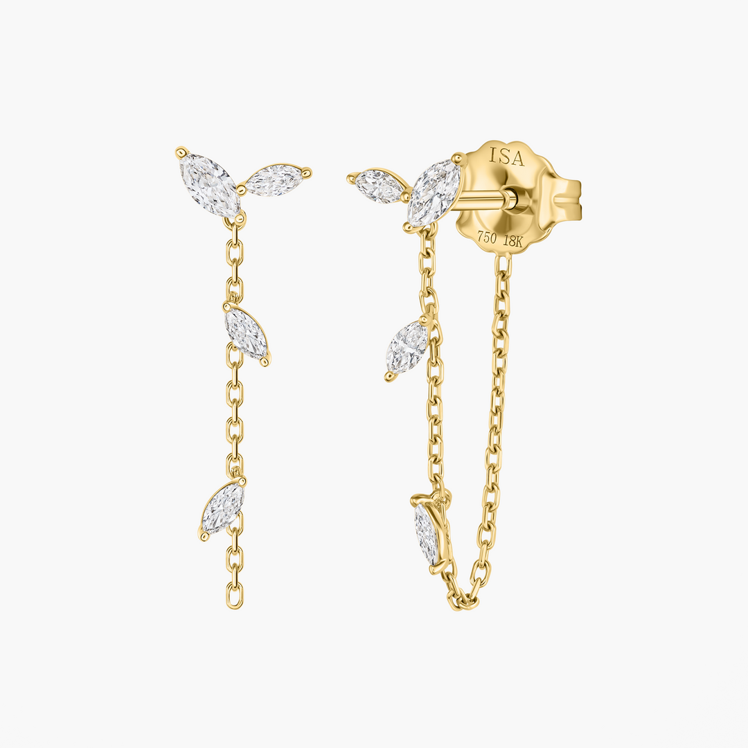Jasmine Vine Diamond Chain Earrings