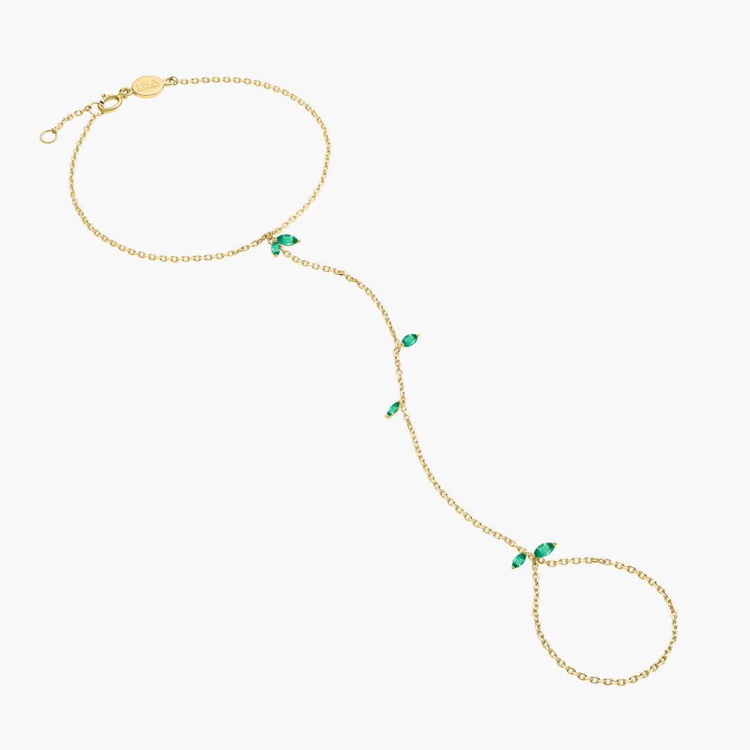 Jasmine Vine Emerald Hand Chain