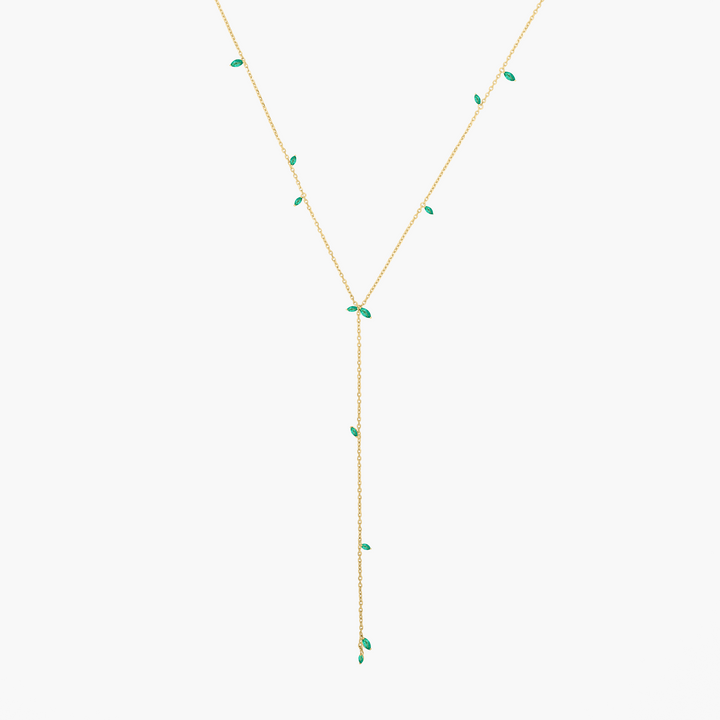Jasmine Vine Emerald Lariat Necklace