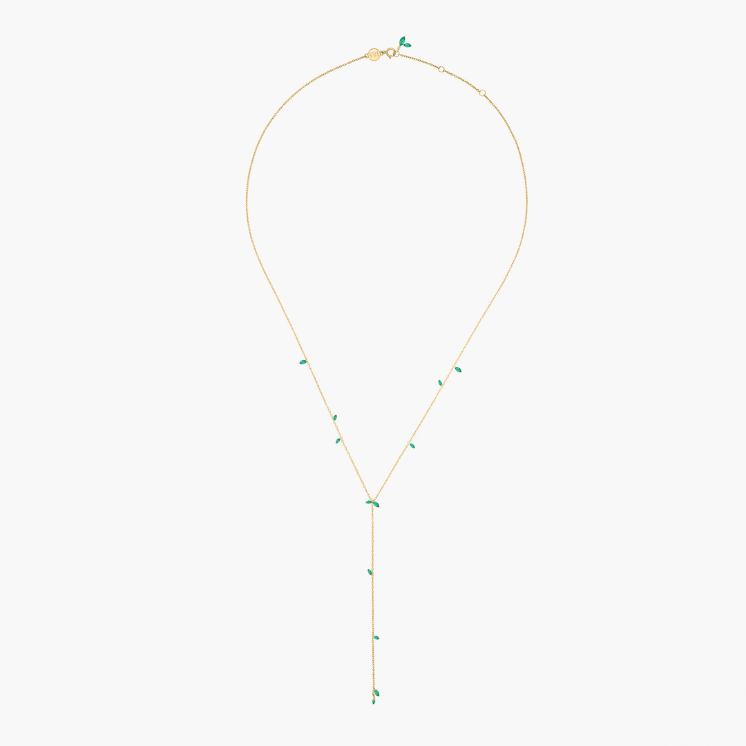 Jasmine Vine Emerald Lariat Necklace