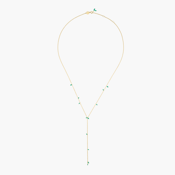 Jasmine Vine Emerald Lariat Necklace
