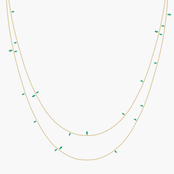 Long Jasmine Vine Emerald Necklace
