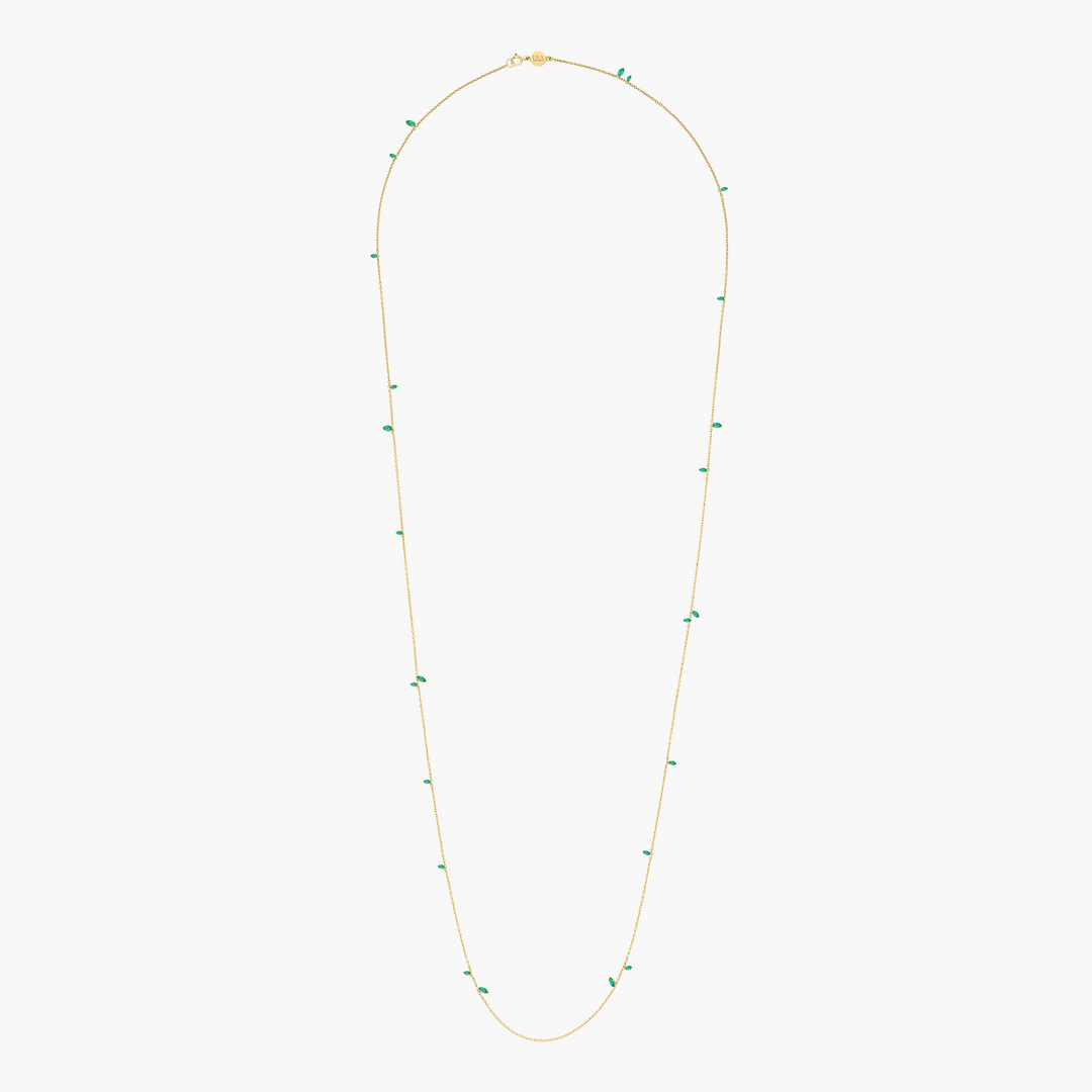 Long Jasmine Vine Emerald Necklace