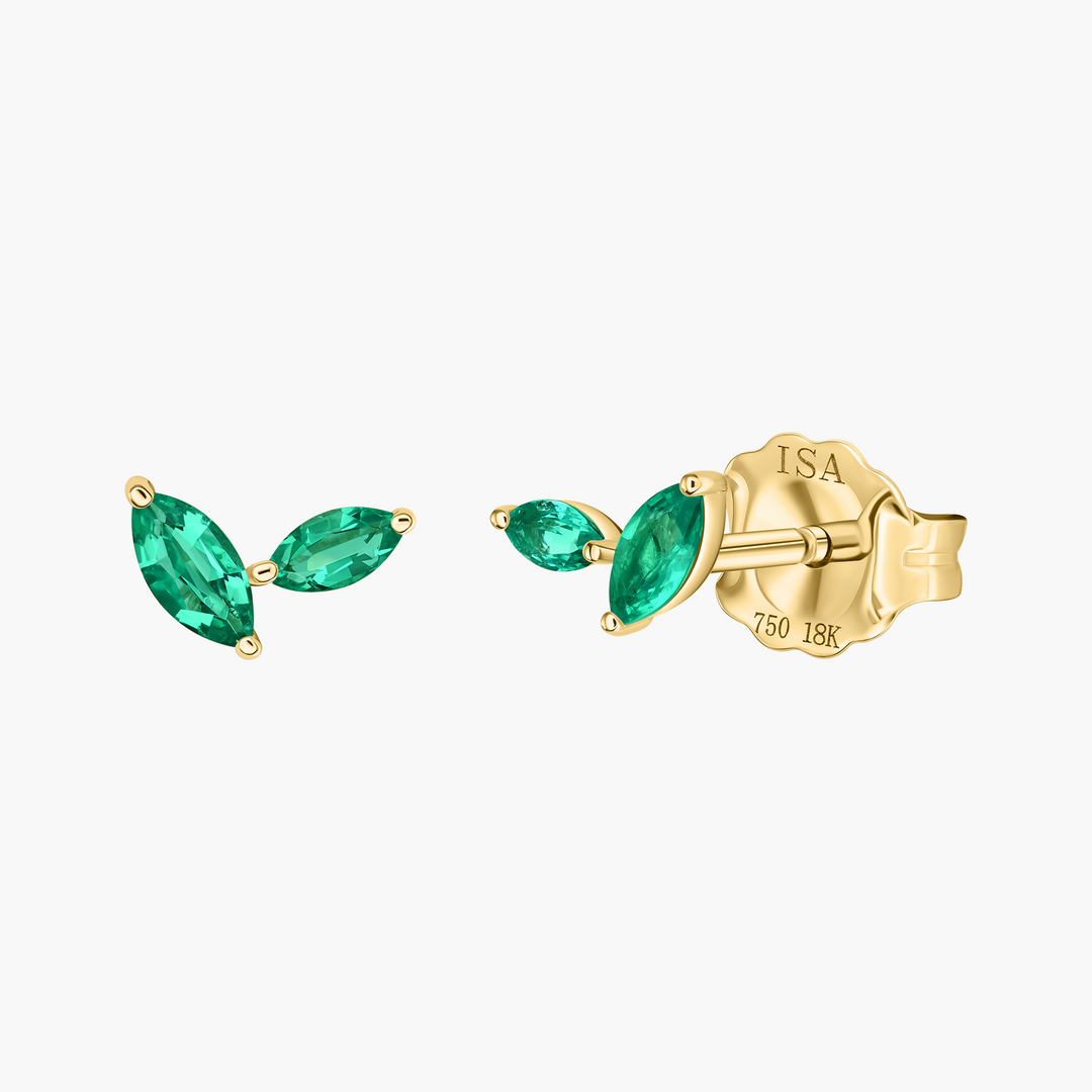 Jasmine Vine Emerald Studs