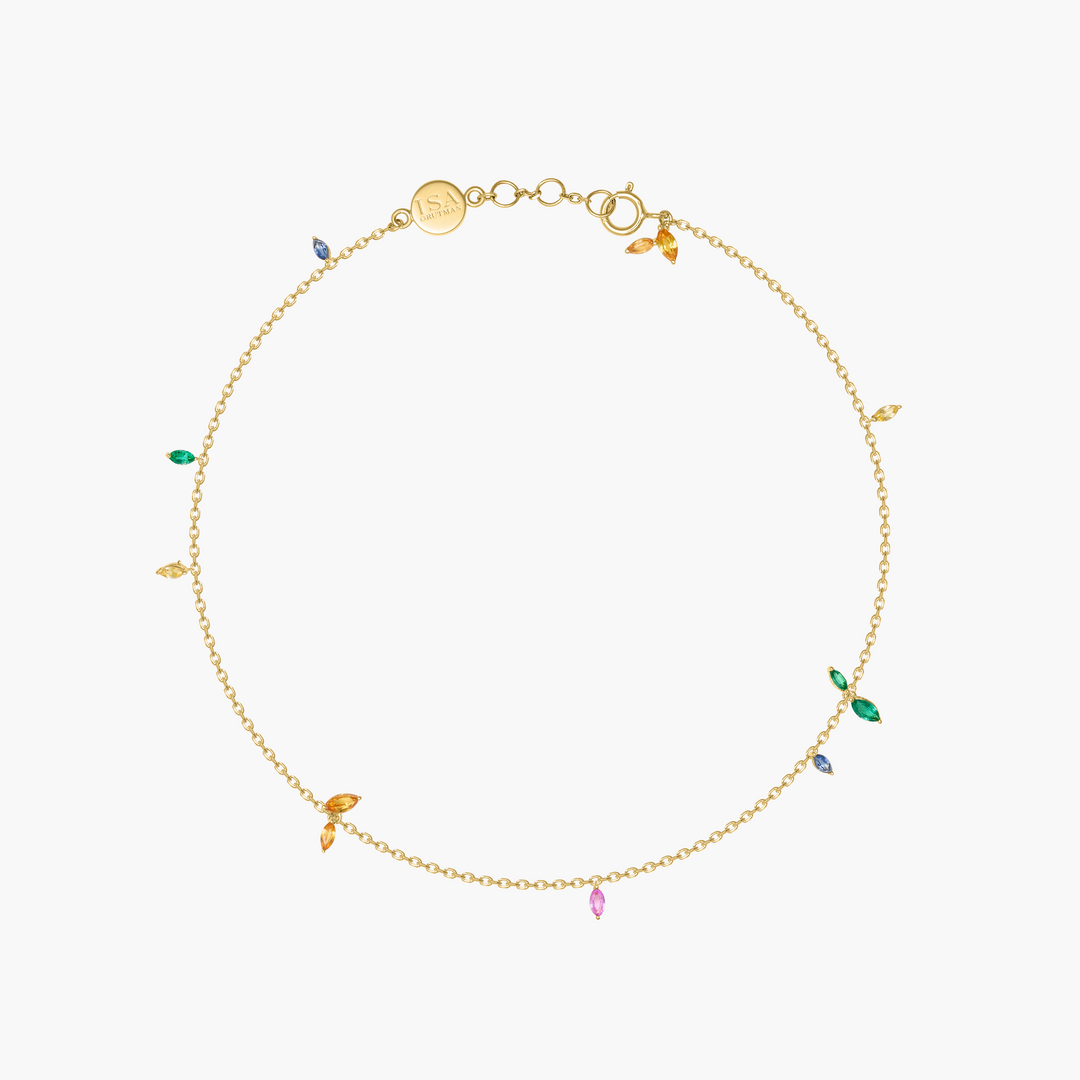 Jasmine Vine Multi Color Anklet
