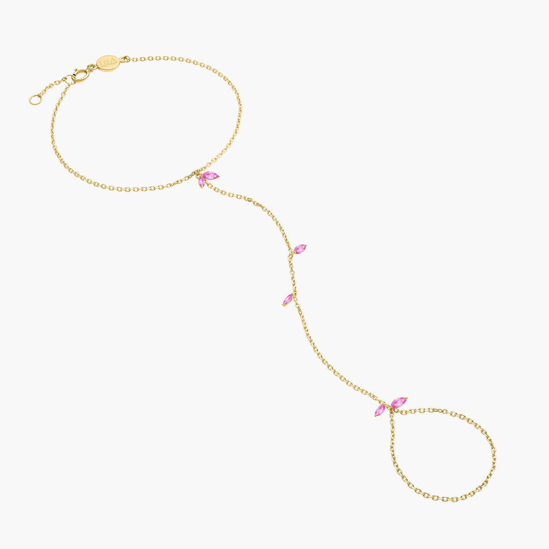 Jasmine Vine Pink Sapphire Hand Chain