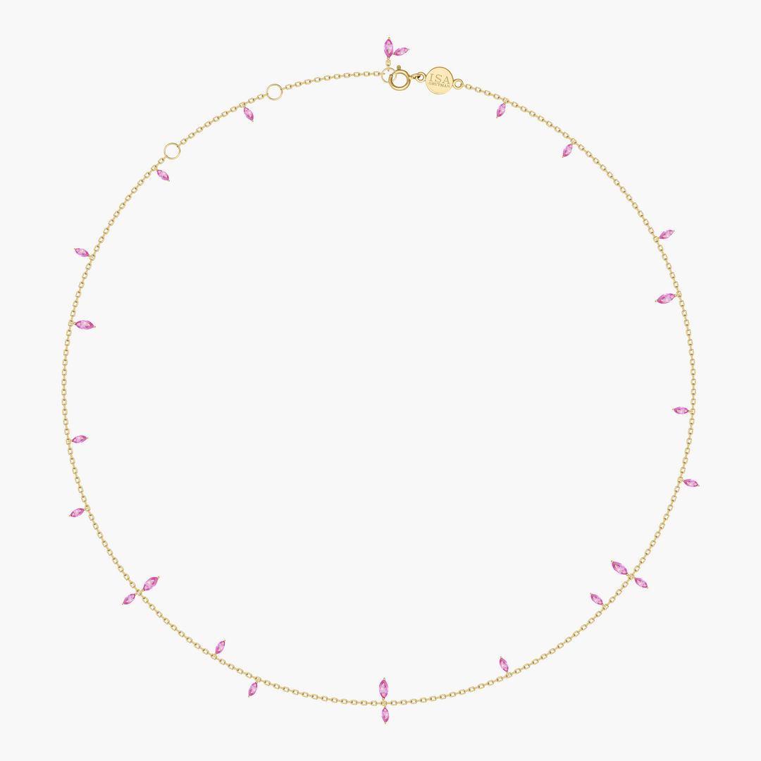 Jasmine Vine Pink Sapphire Necklace