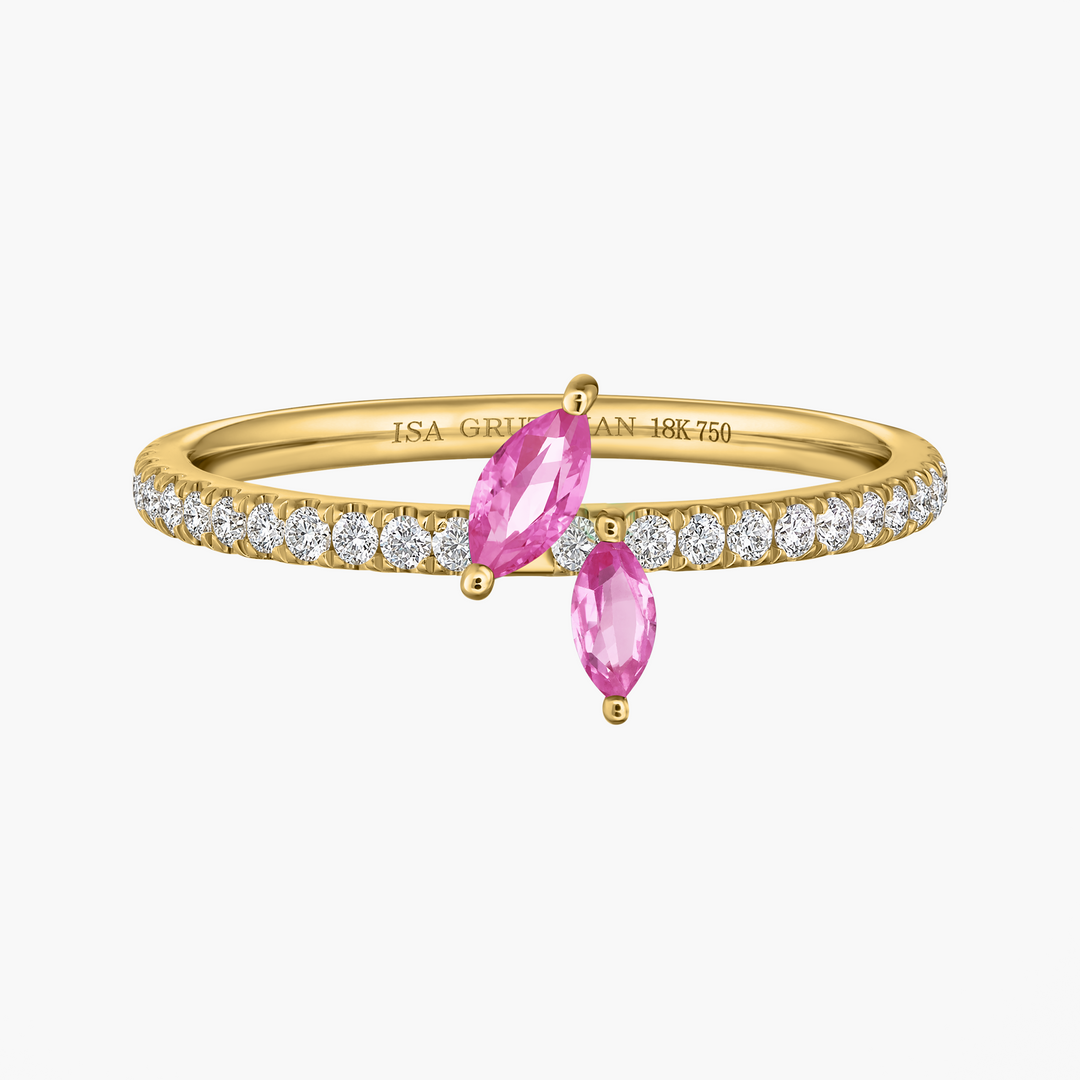 Jasmine Vine Pink Sapphire Pave Ring