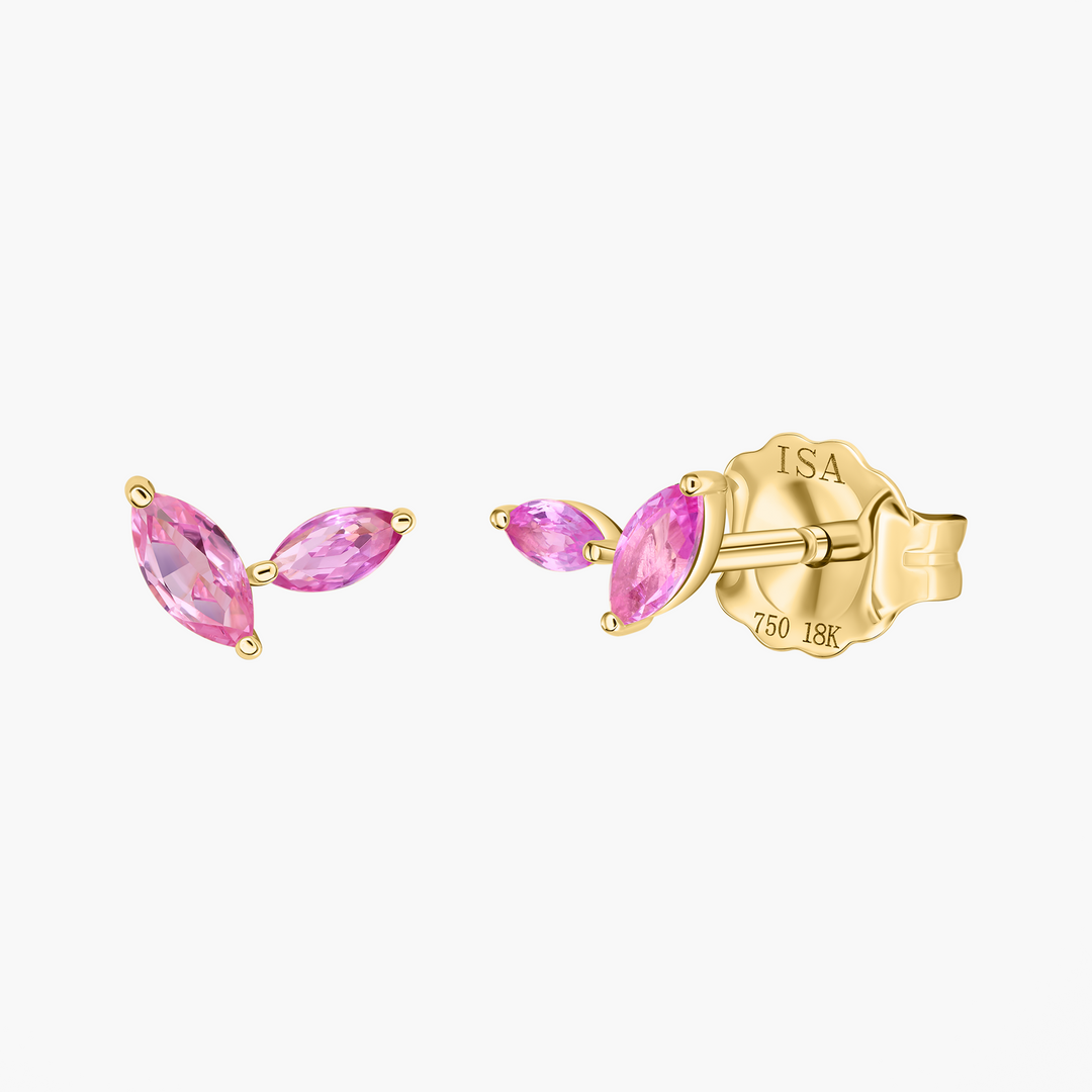 Jasmine Vine Pink Sapphire Studs