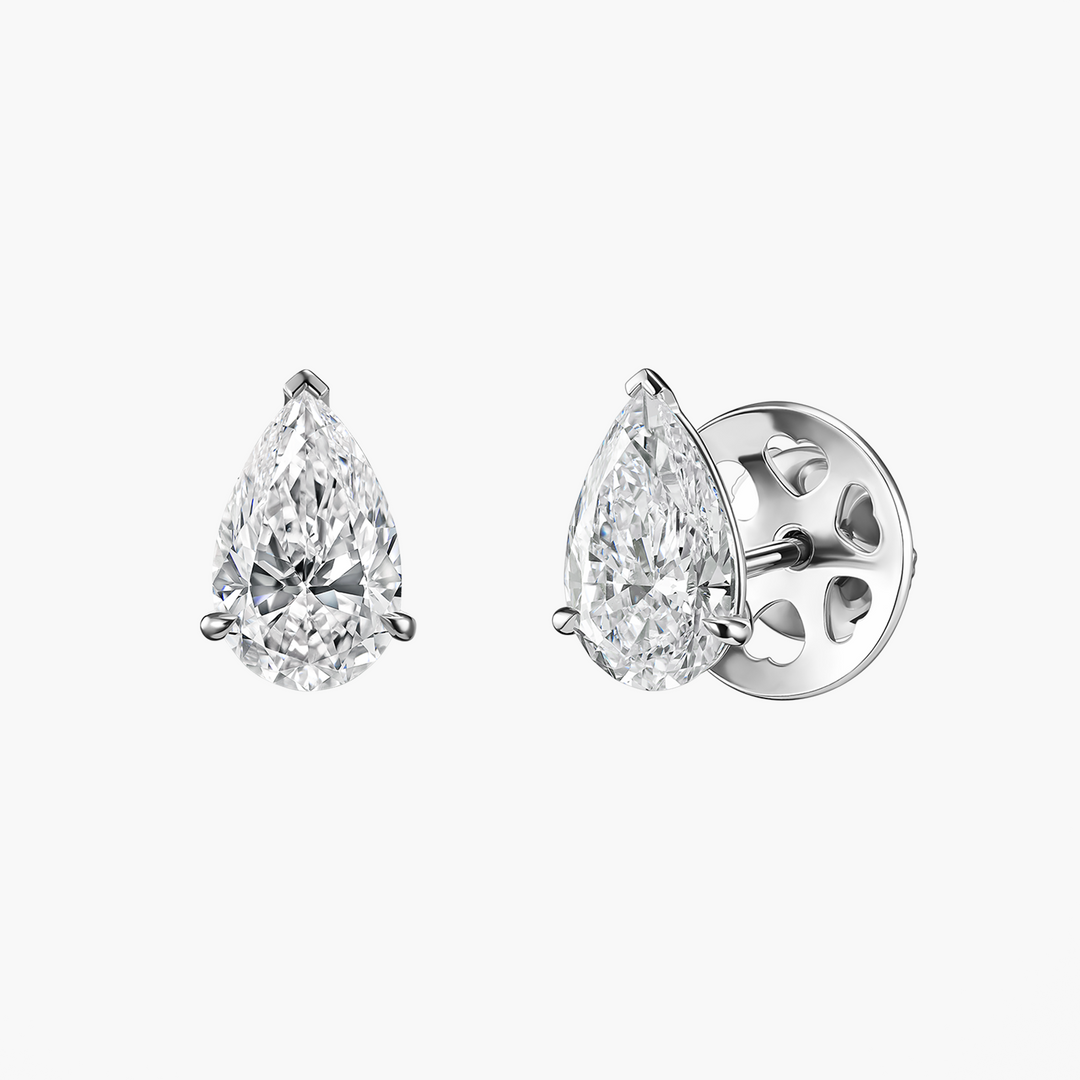 Large Pear Diamond Studs