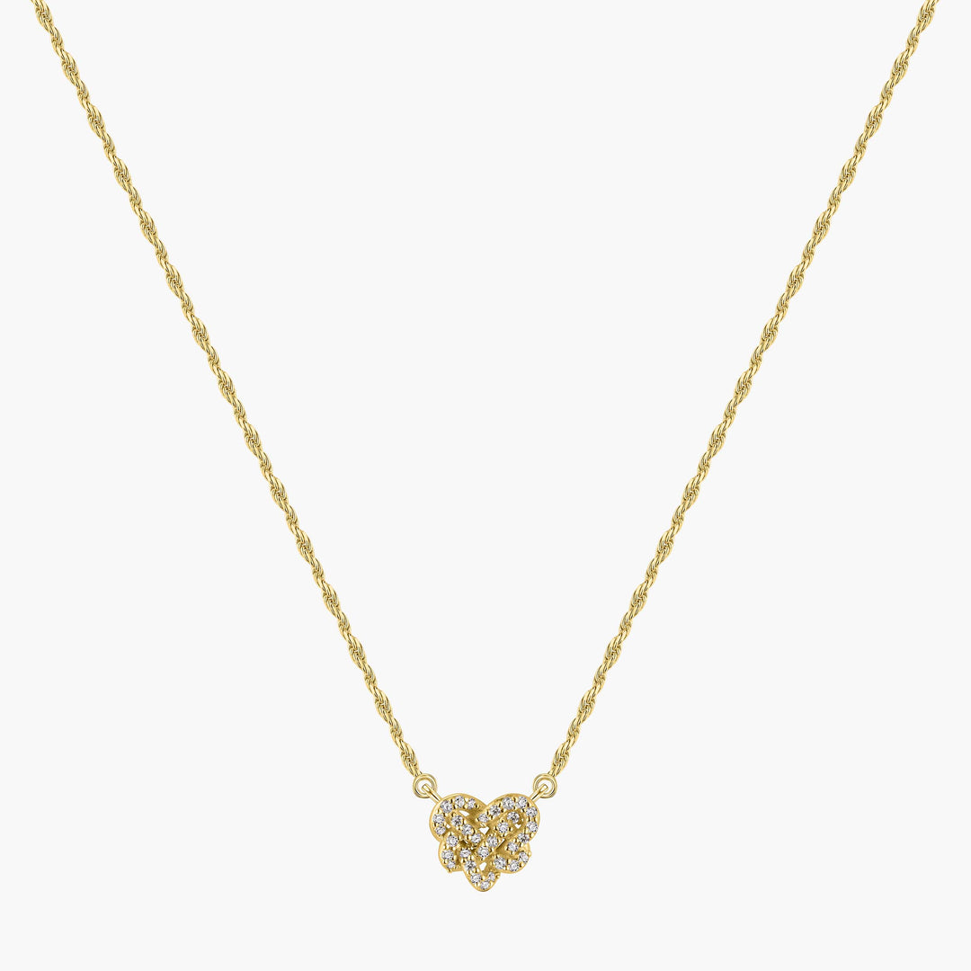 Love Knot Pave Necklace