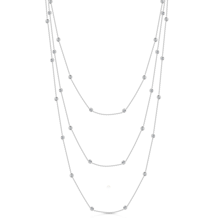 Three Tier Diamond Chain Necklace