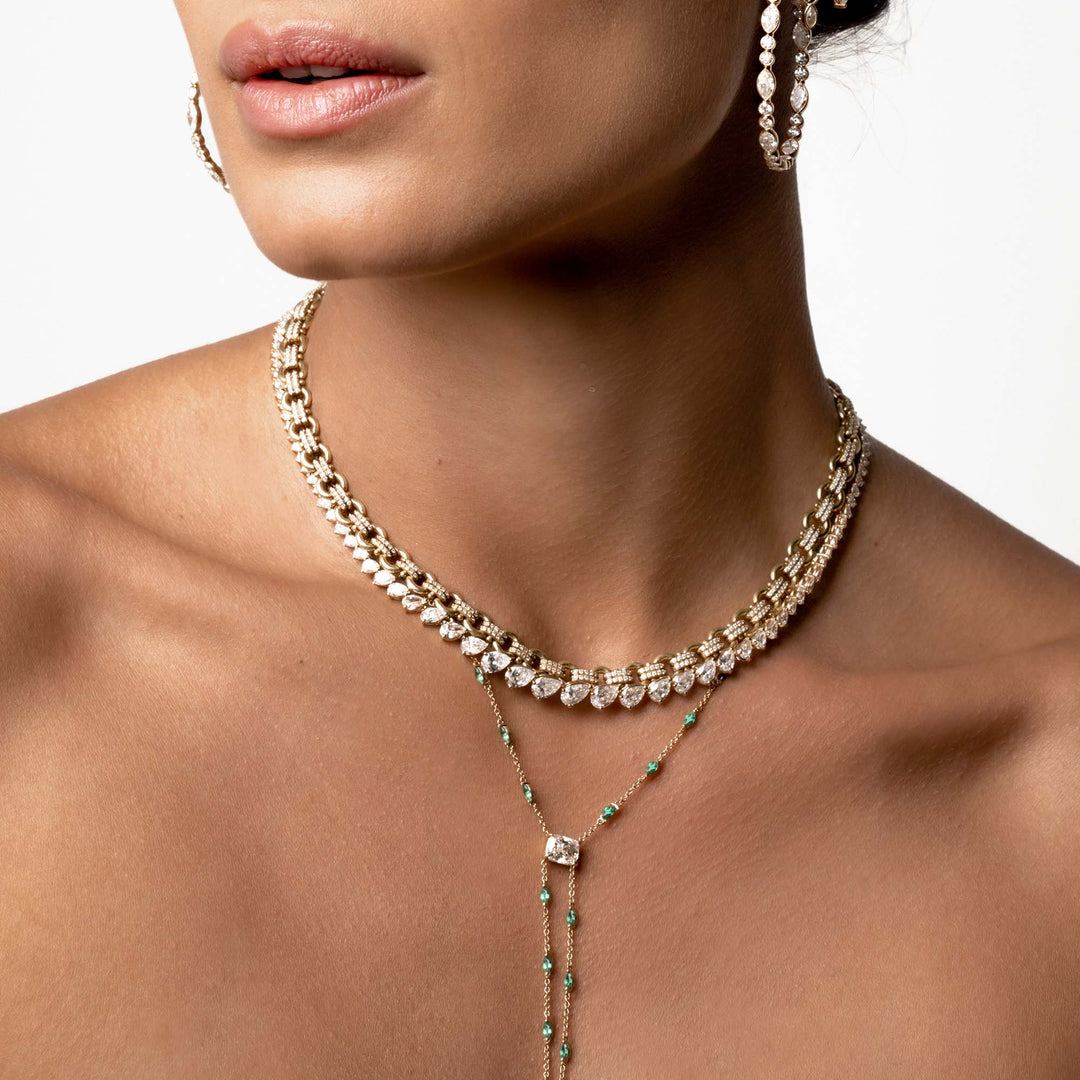 Pear Diamond Graduating Tennis Necklace