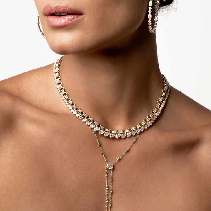 Pear Diamond Graduating Tennis Necklace