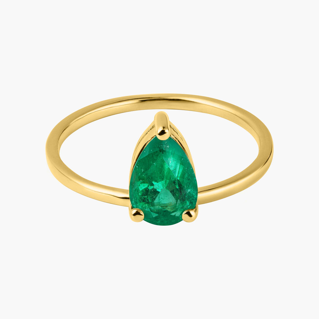 Pear Emerald Ring
