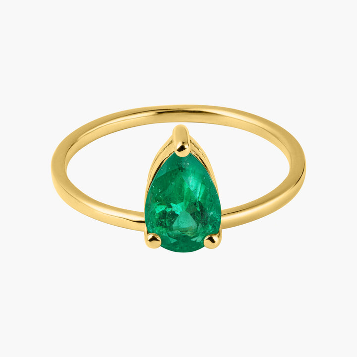 Pear Emerald Ring