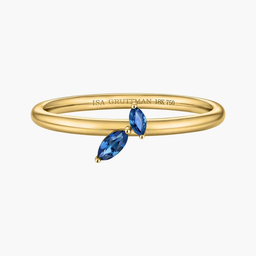 Petite Jasmine Vine Blue Sapphire Ring