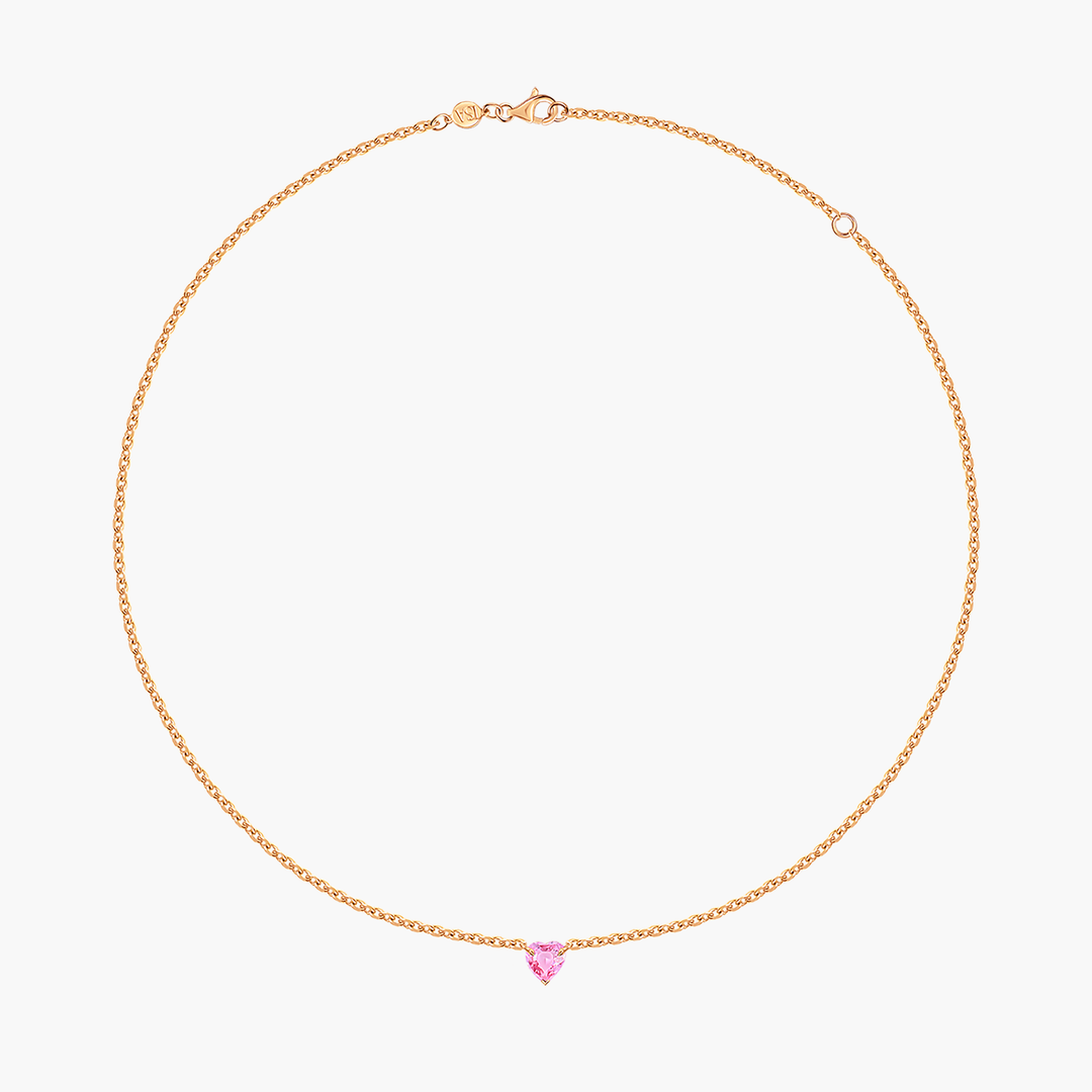 Pink Sapphire Heart Necklace