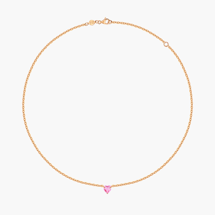 Pink Sapphire Heart Necklace