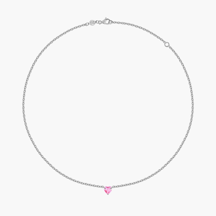 Pink Sapphire Heart Necklace