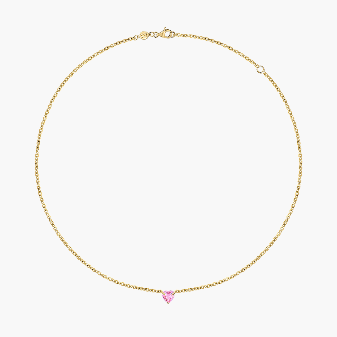 Pink Sapphire Heart Necklace