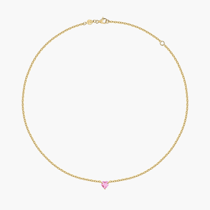 Pink Sapphire Heart Necklace