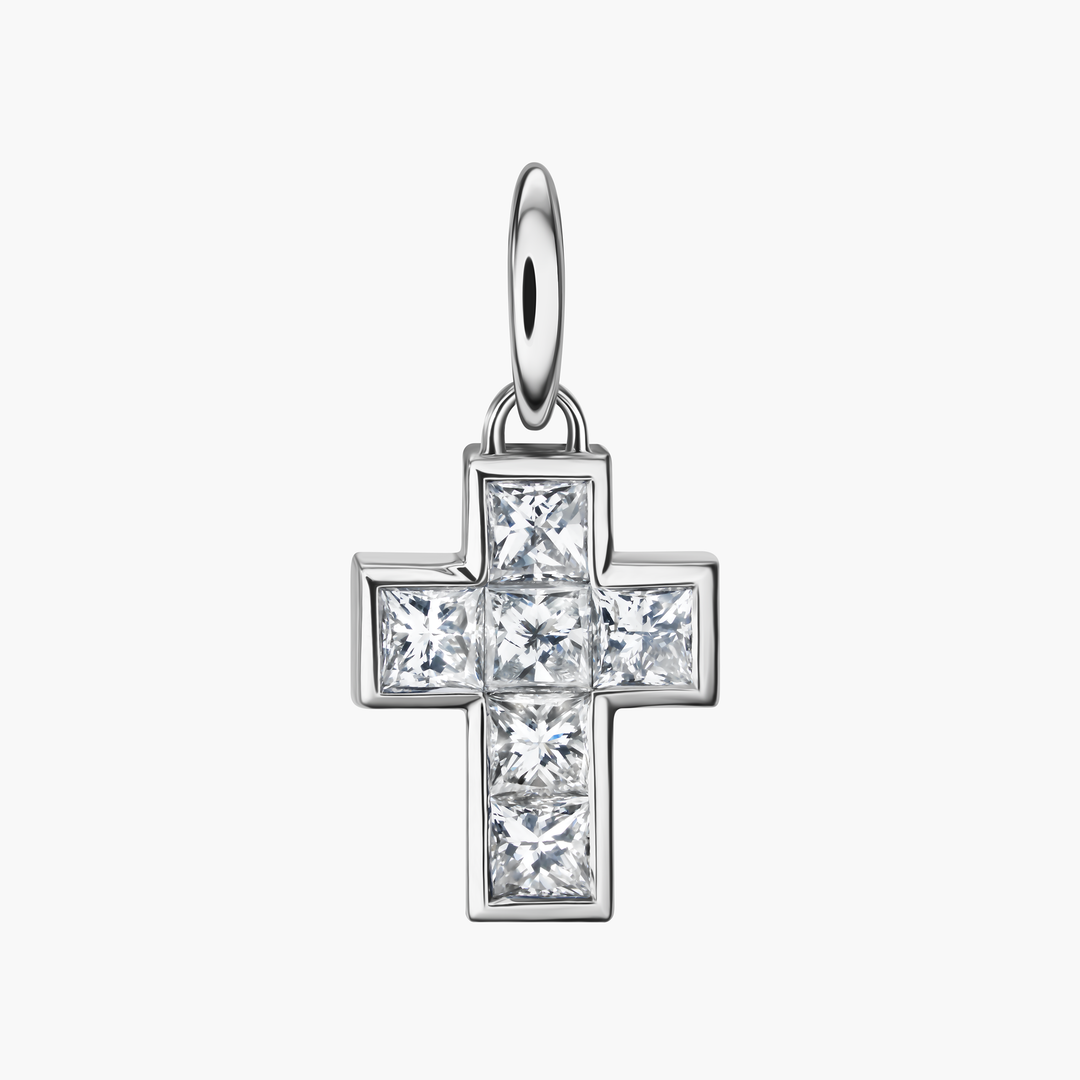 Princess Diamond Cross Pendant