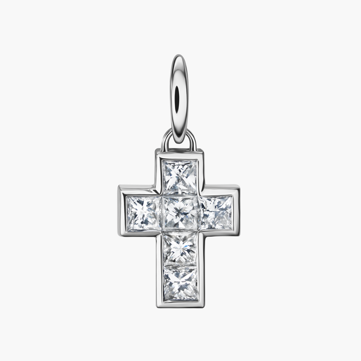 Princess Diamond Cross Pendant