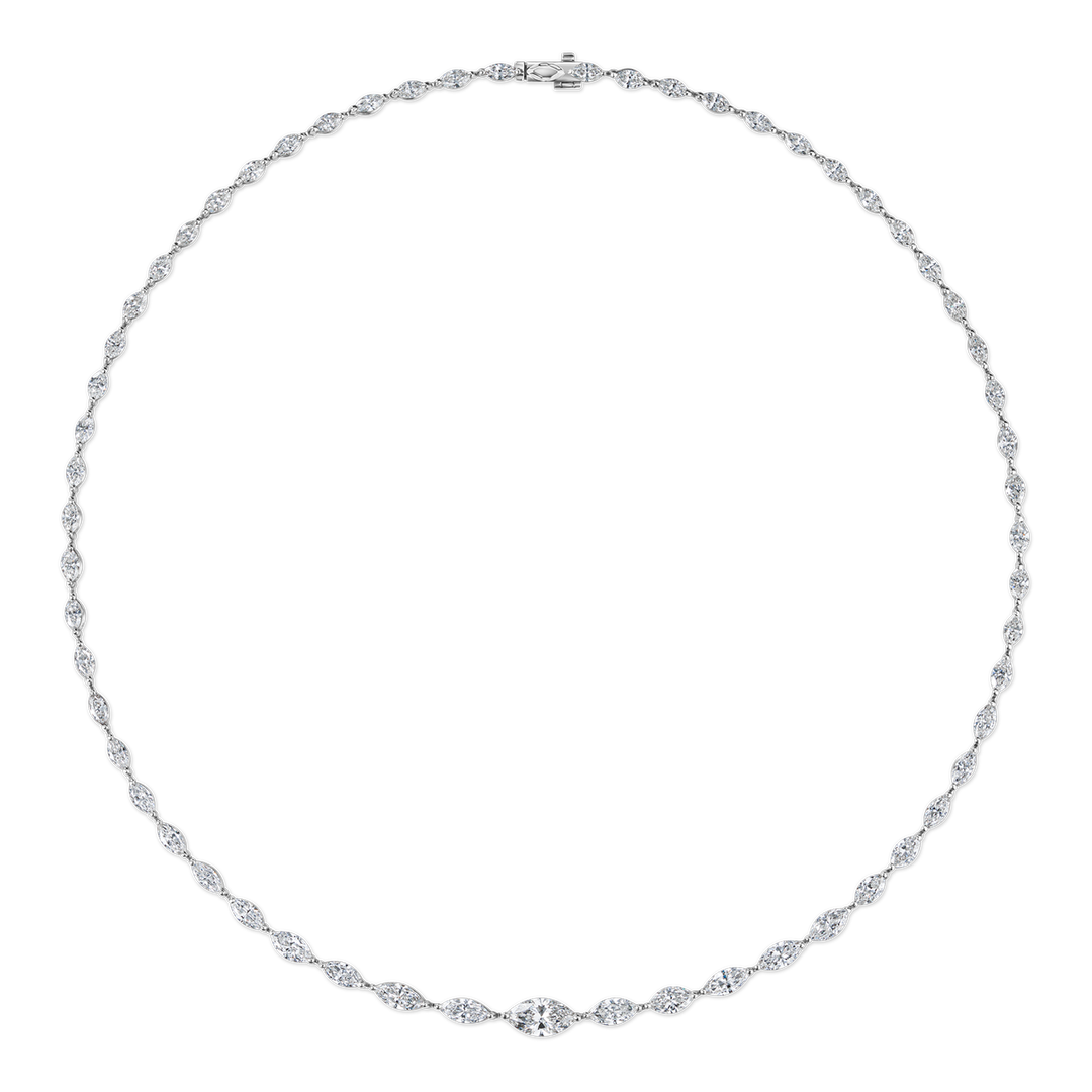 Marquise Diamond Tennis Necklace