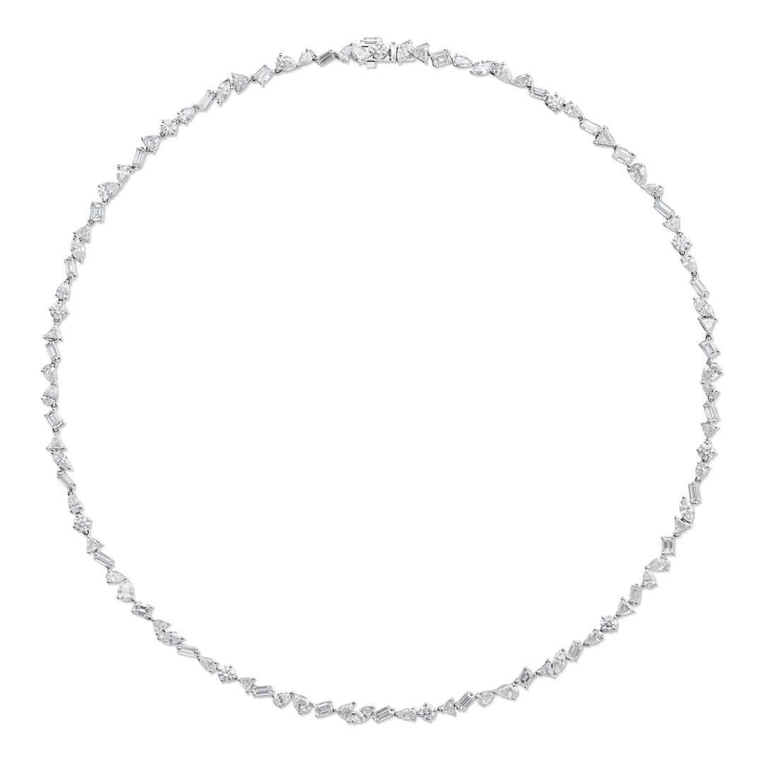 Mini Multishape Diamond Tennis Necklace