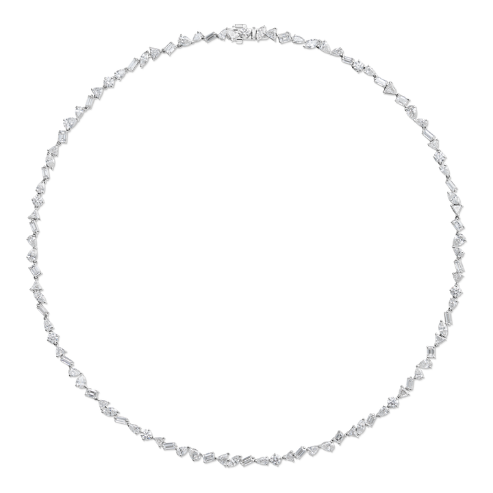 Mini Multishape Diamond Tennis Necklace