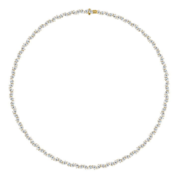 Mini Pear Diamond Multidirection Tennis Necklace