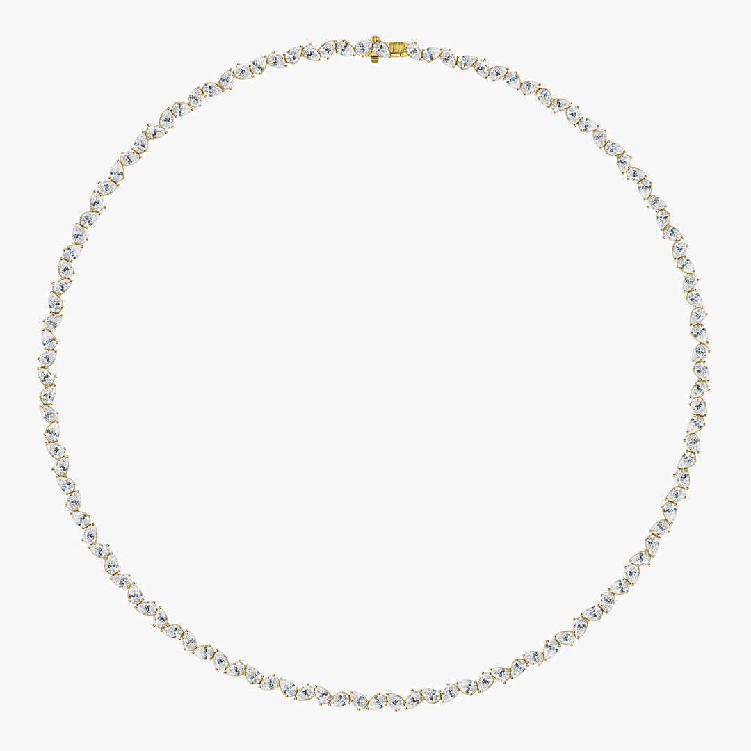 Mini Pear Diamond Multidirection Tennis Necklace