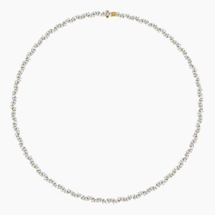 Mini Pear Diamond Multidirection Tennis Necklace
