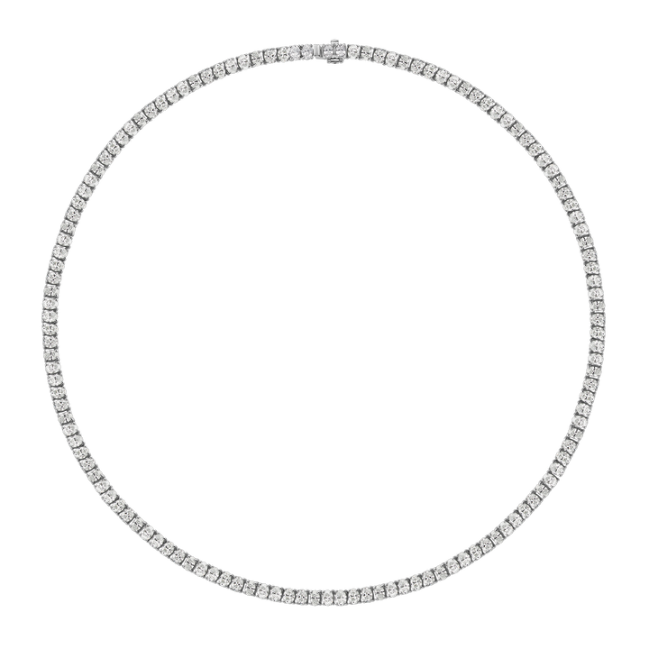 Oval Shape Diamond Tennis Necklace