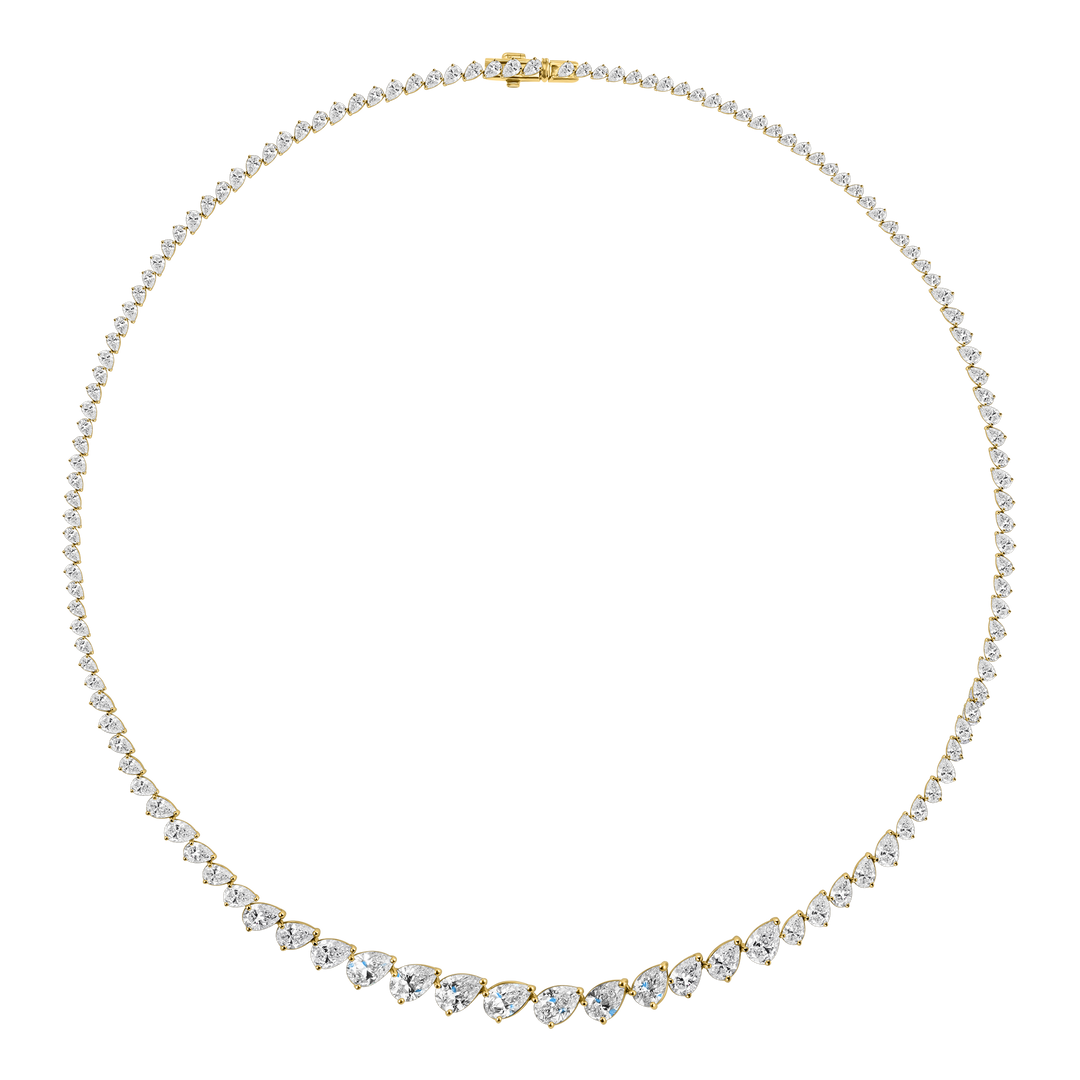 Pear Diamond Graduating Tennis Necklace