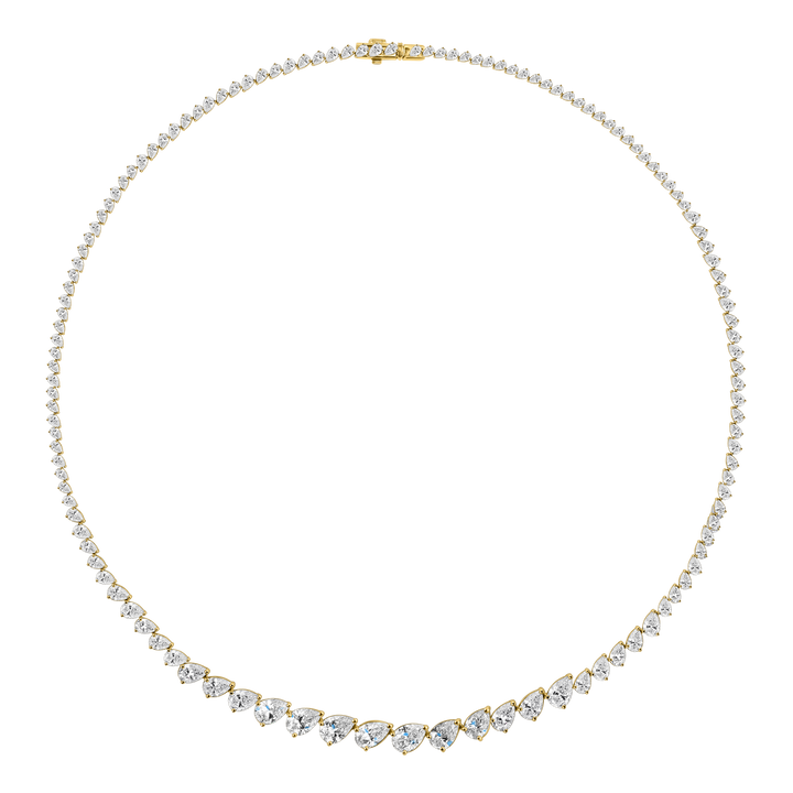 Pear Diamond Graduating Tennis Necklace