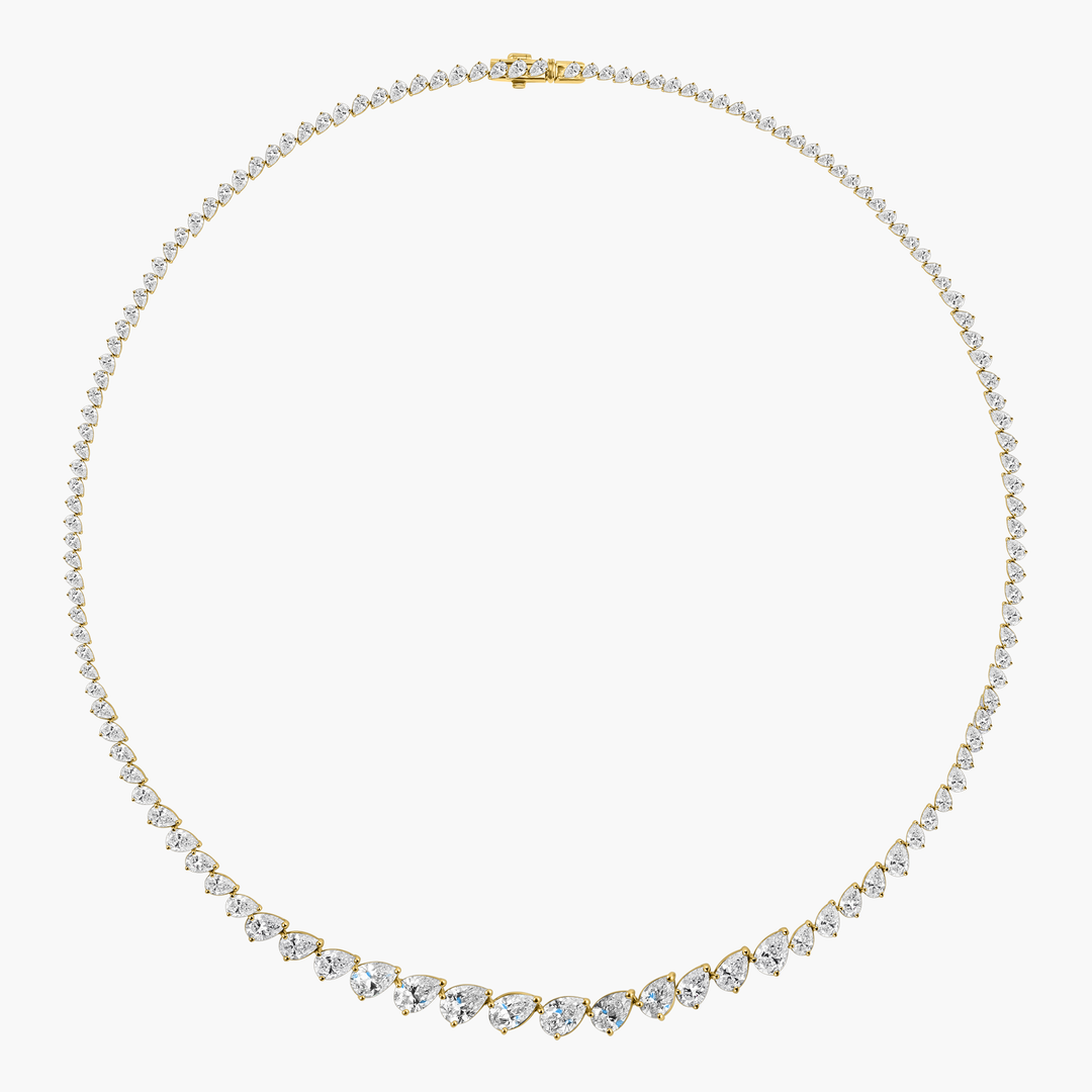 Pear Diamond Graduating Tennis Necklace
