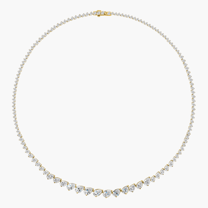 Pear Diamond Graduating Tennis Necklace