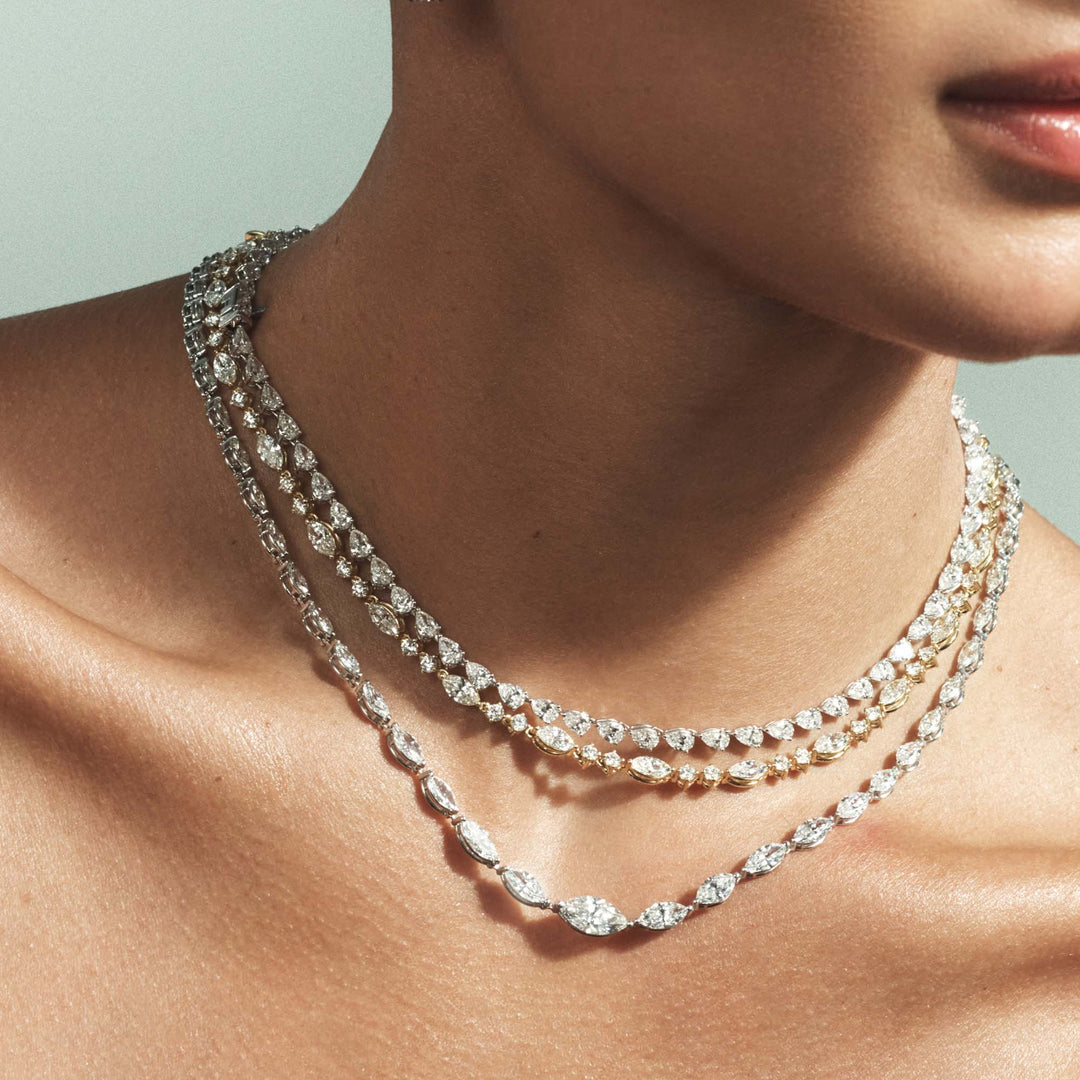 Marquise Diamond Tennis Necklace