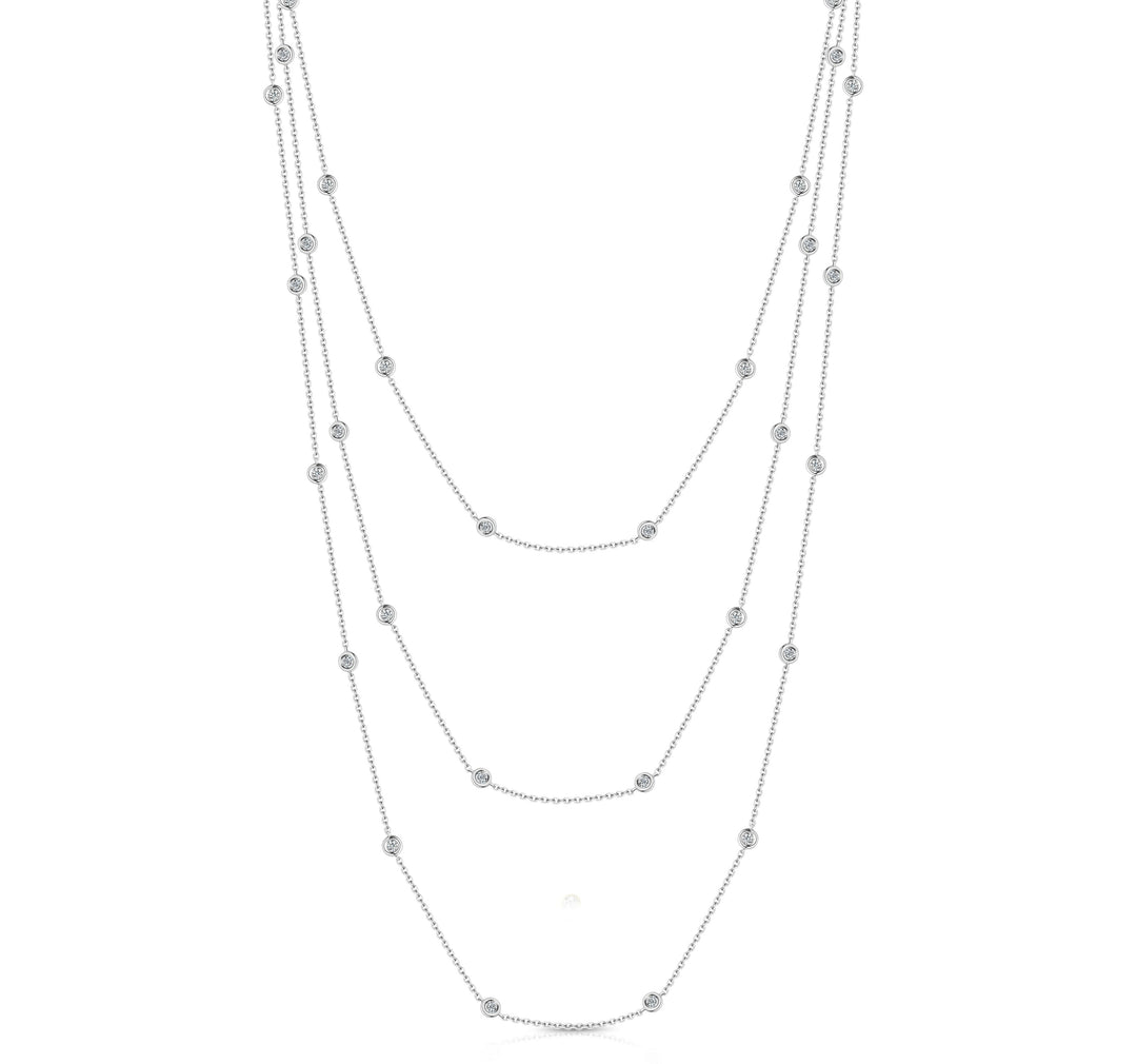 Three Tier Diamond Chain Necklace