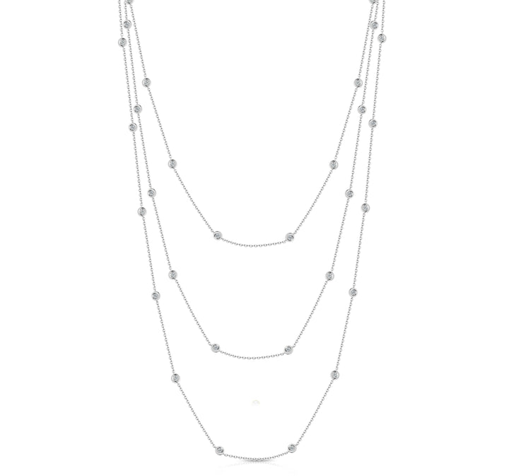 Three Tier Diamond Chain Necklace