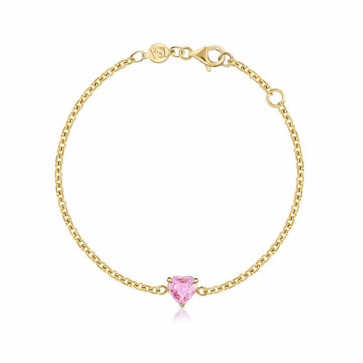 Pink Sapphire Heart Bracelet